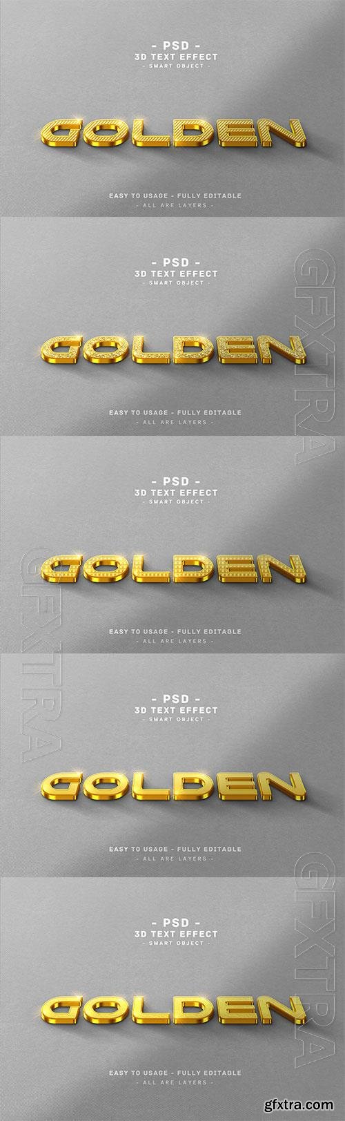 3d golden text style effect premium psd