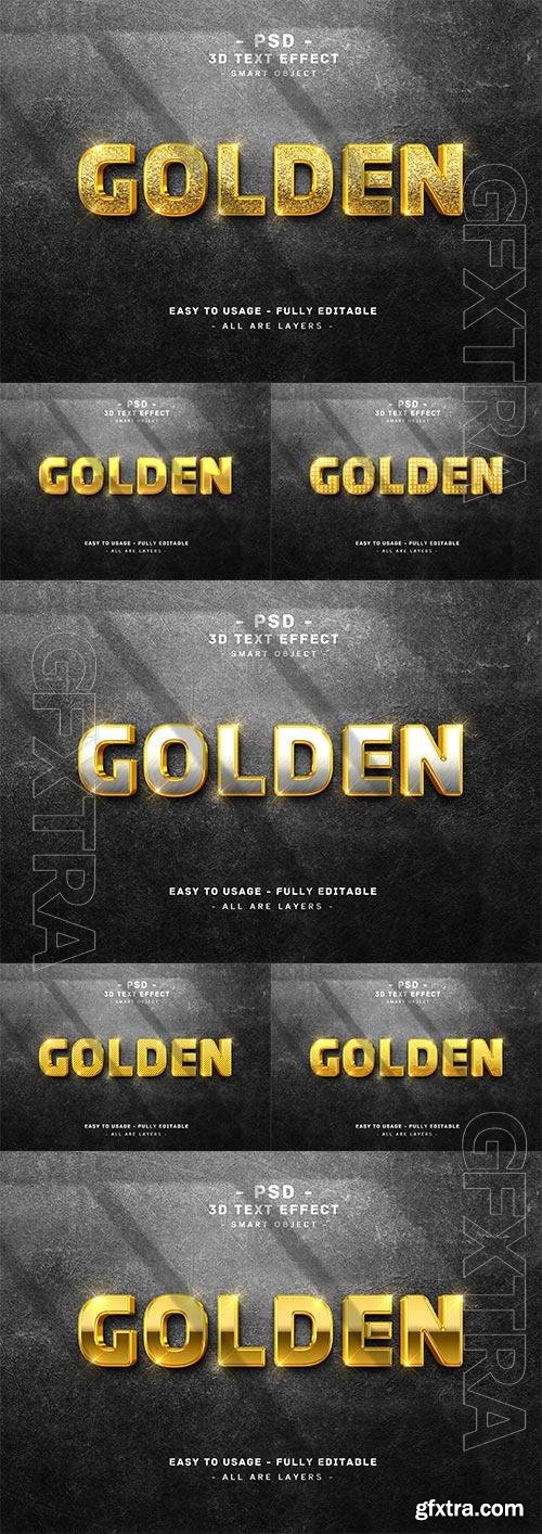 3d golden text style effect on wall premium psd