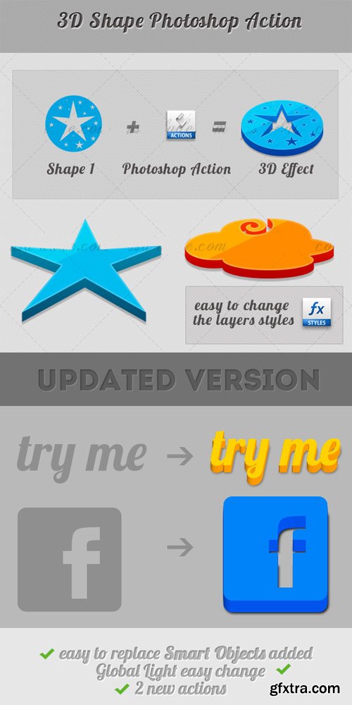3D Shape Photoshop Action