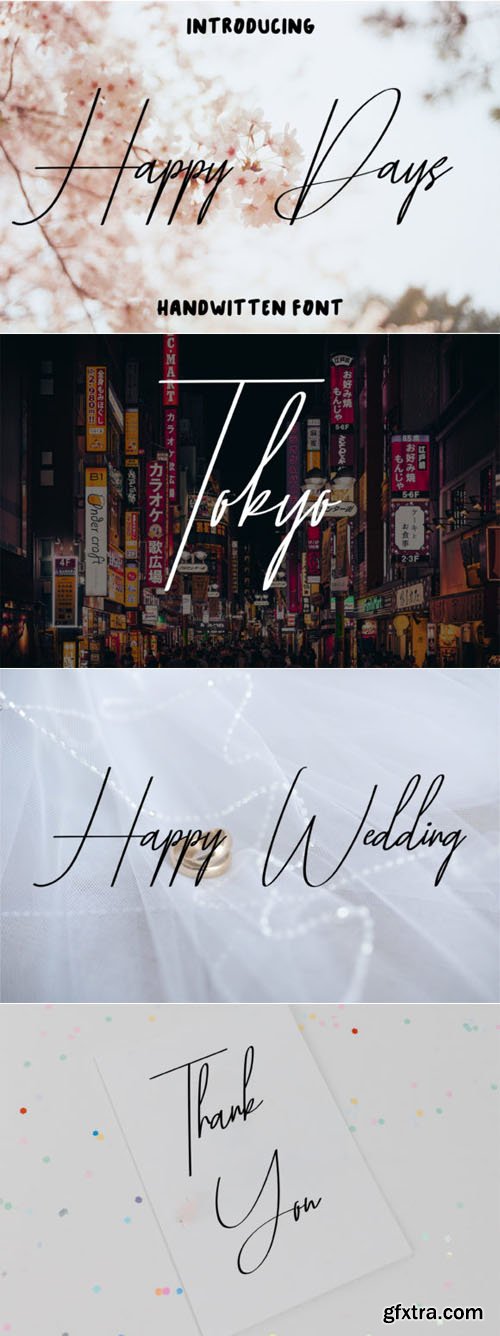 Happy Days - Slim Handwritten Script Font