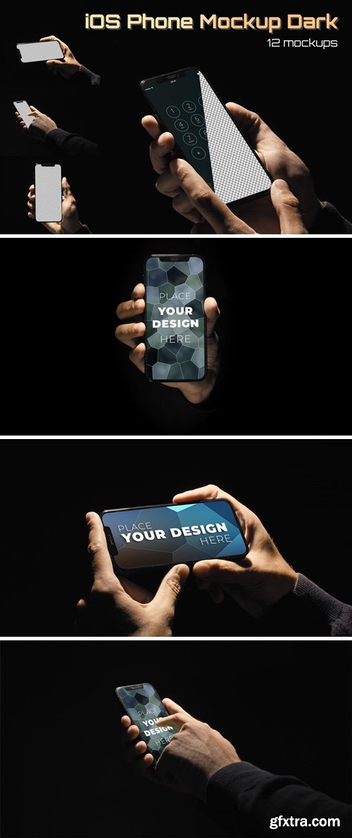 iOS Phone MockUp Dark