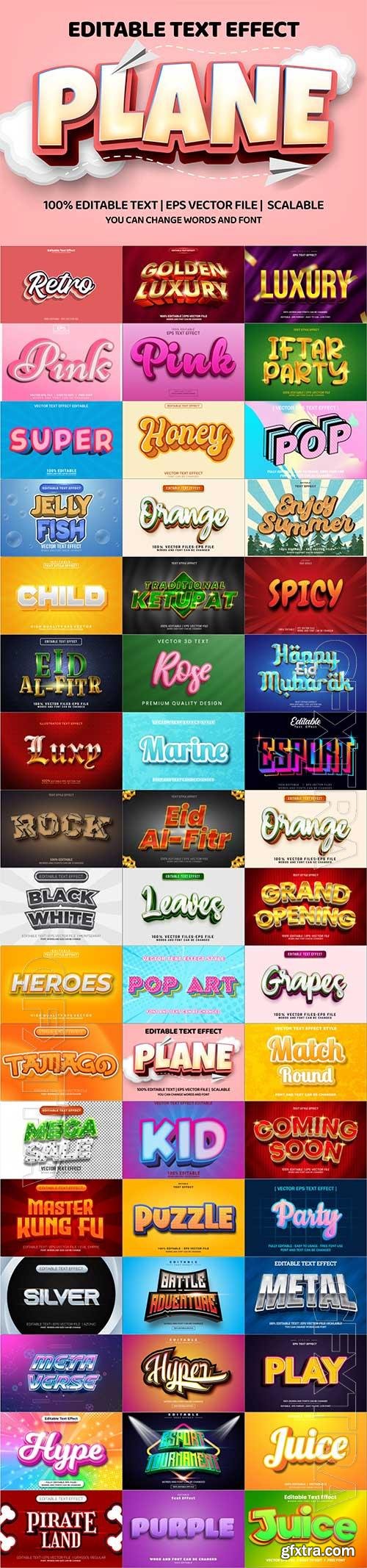 50 3d editable text style effect vector vol 1041