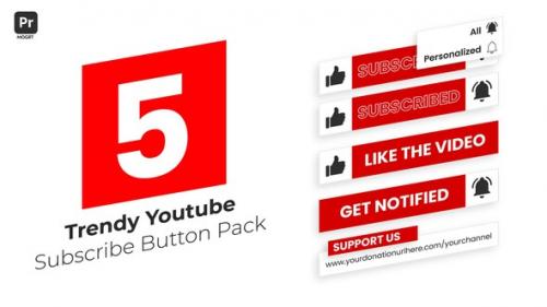 Videohive - Trendy Youtube Subscribe Button Pack for Premiere Pro - 37400632 - 37400632