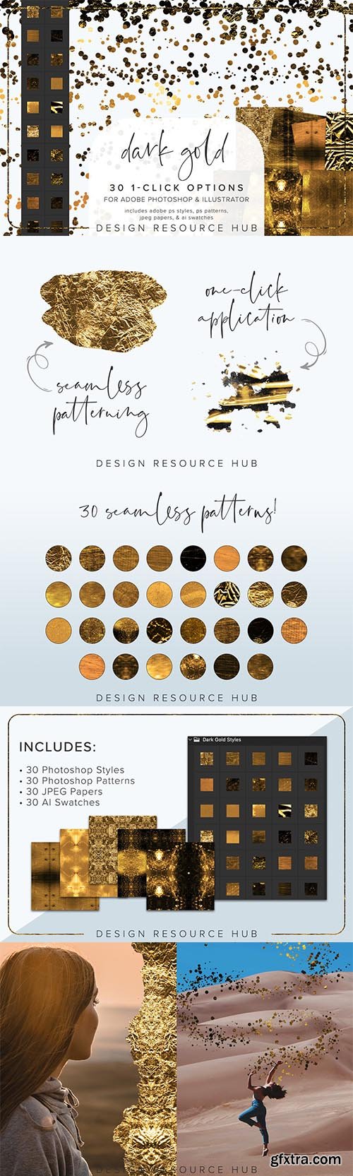 CreativeMarket - Dark Golds Photoshop Layer Styles 6966020