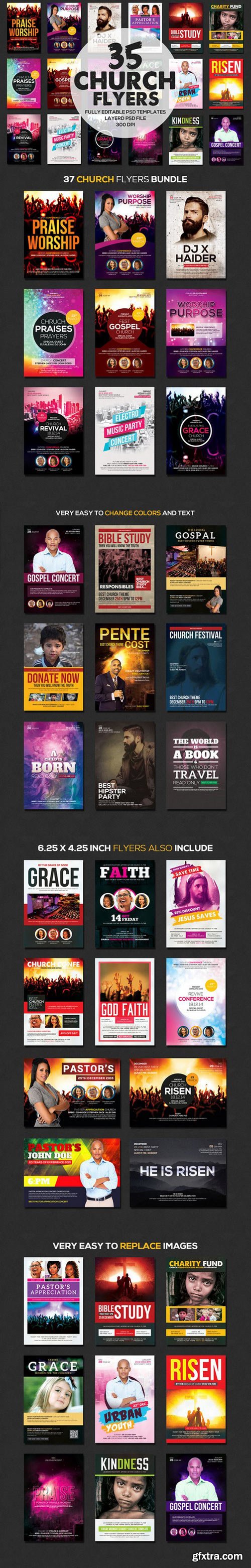 37 Church Flyers Bundle