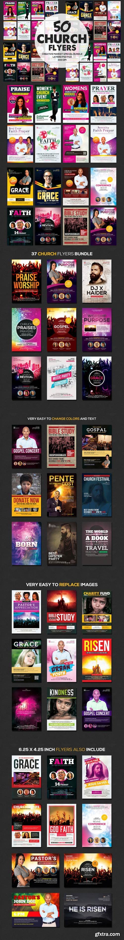 50 Church Flyers Bundle