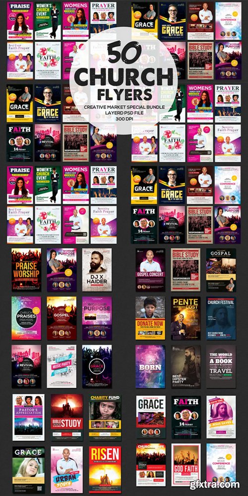 50 Church Flyers Bundle