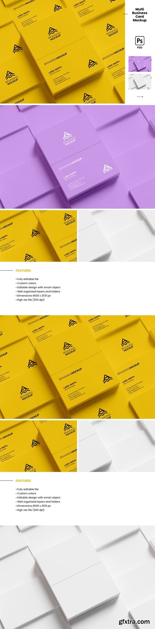 Multi Business Card Mockup