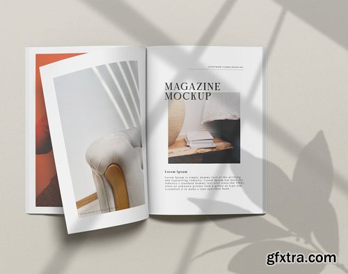 Top View of A4 Magazine PSD Mockup Template