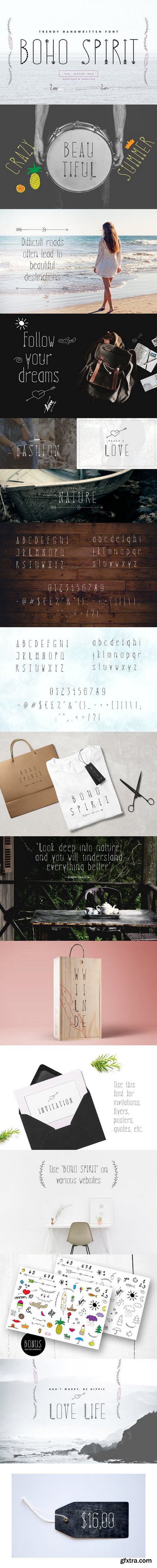 *BOHO SPIRIT* handwritten font+BONUS