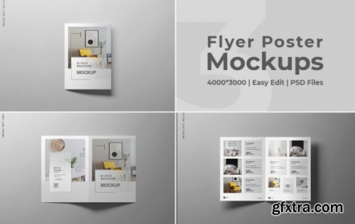  A4 Bi-fold Brochure Mockups