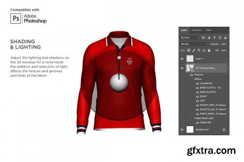 CreativeMarket - 3D Poloshirt Long Sleeve Mockup 6453706