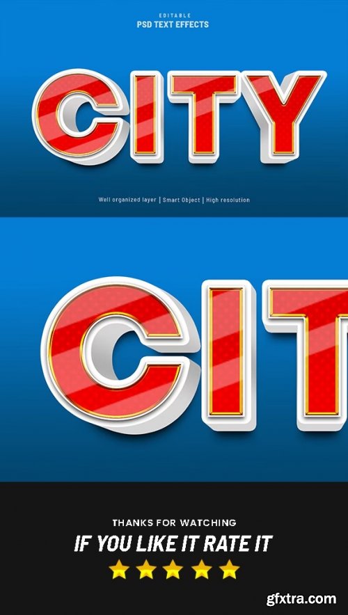 GraphicRiver - City Red & White Editable Text Effect 36936231