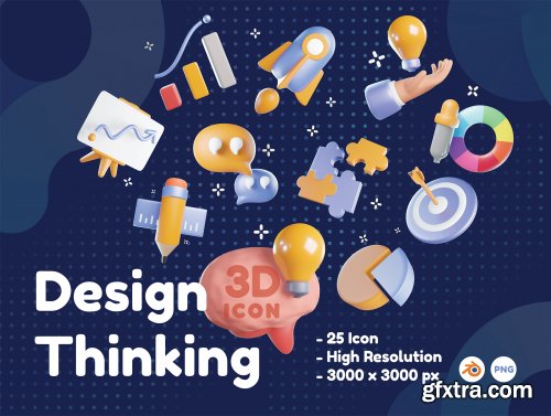 Design Thinking 3D Icons