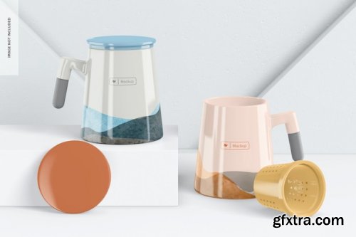 Tea infuser cups mockups