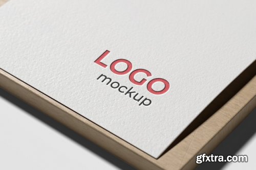 Logo mockup on white paper