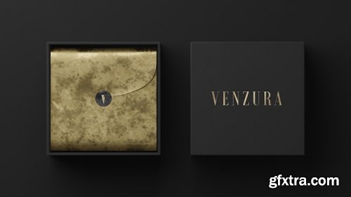 Black gold mail box logo mockup for brand identity 
