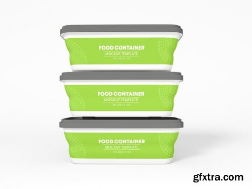 Plastic food container packaging mockup