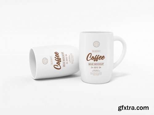 Glossy ceramic coffee mug branding mockup