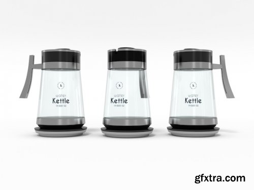 Elegant glass water kettle branding mockup