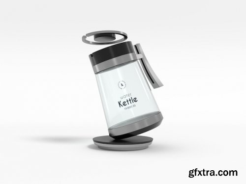 Elegant glass water kettle branding mockup