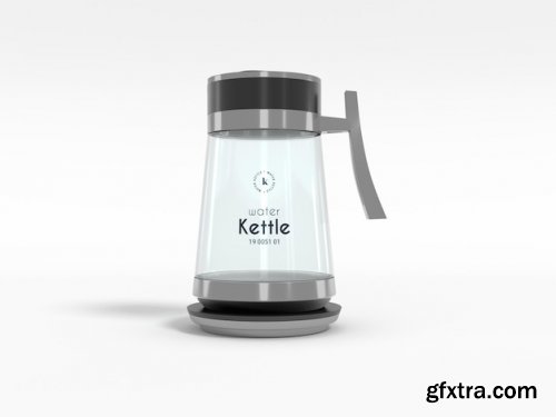 Elegant glass water kettle branding mockup