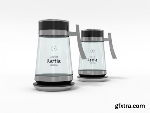 Elegant glass water kettle branding mockup