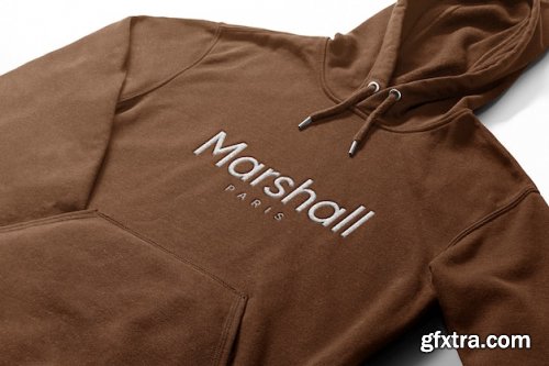 Embroidered logo mockup in hoodie