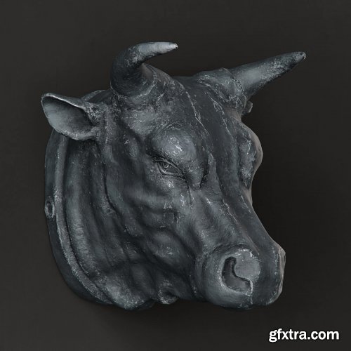 RH Circa 1900 cast metal bull's head