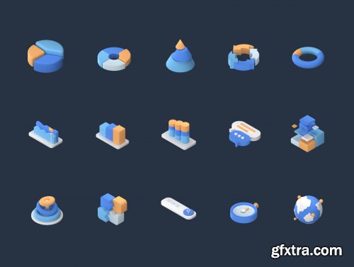 Statistics and Data 3D Icon Set