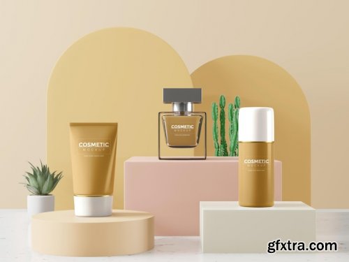 Cosmetic product packaging mockup