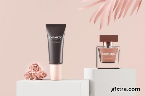 Cosmetic product packaging mockup