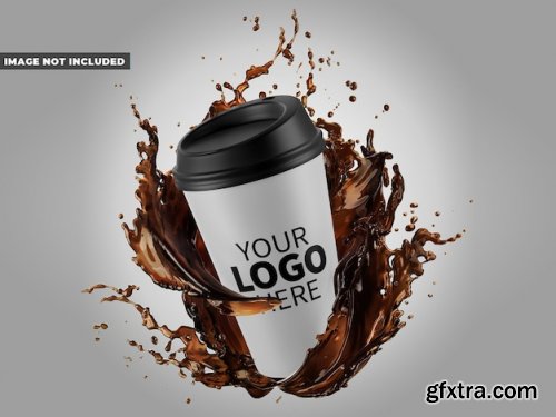 Colorfull Mug with Splash Mockup