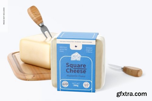 Square cheese mockup