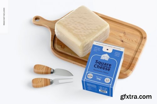 Square cheese mockup