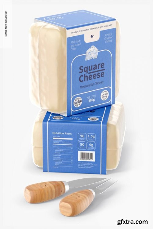 Square cheese mockup