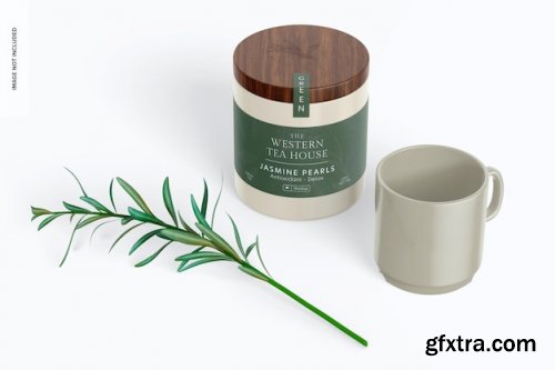 Bamboo tea packagings mockup