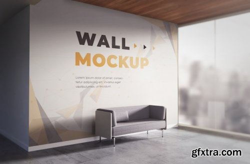 Realistic backdrop mockup office wall texture