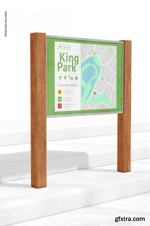 Wayfinding horizontal park sign mockup