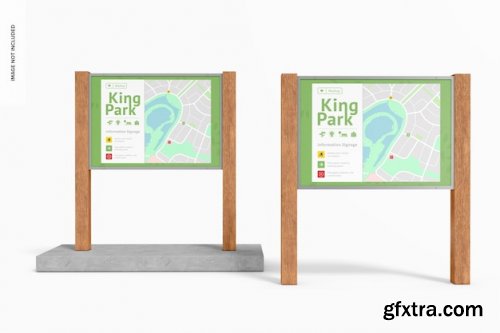 Wayfinding horizontal park sign mockup