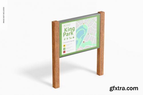 Wayfinding horizontal park sign mockup