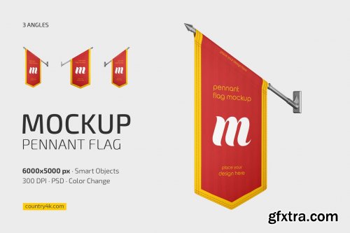 CreativeMarket - Pennant Flag Mockup Set 7094664