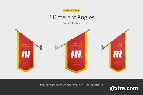 CreativeMarket - Pennant Flag Mockup Set 7094664