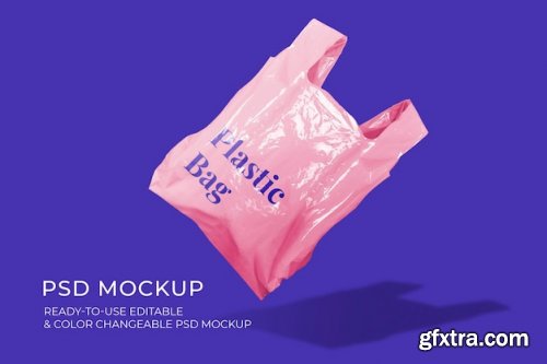 Plastic grocery bag mockup 