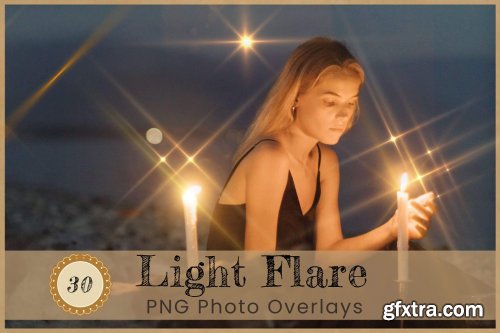 CreativeMarket - Light Flare Overlay PNG Photography 7119925