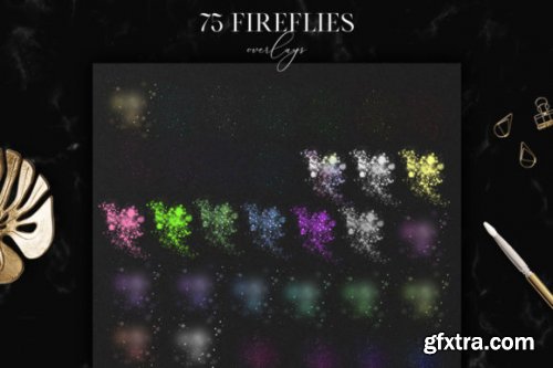 75 Fireflies Overlays, Fairy Overlay