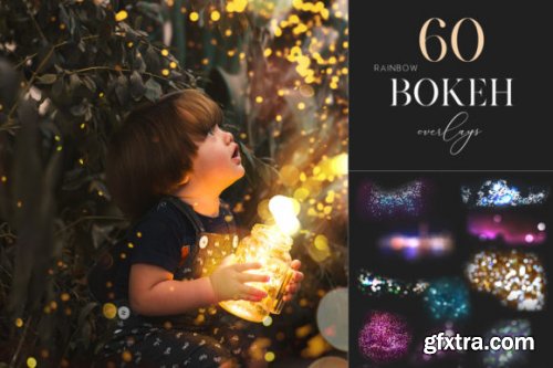 60 Rainbow Bokeh Overlays, Light Effects