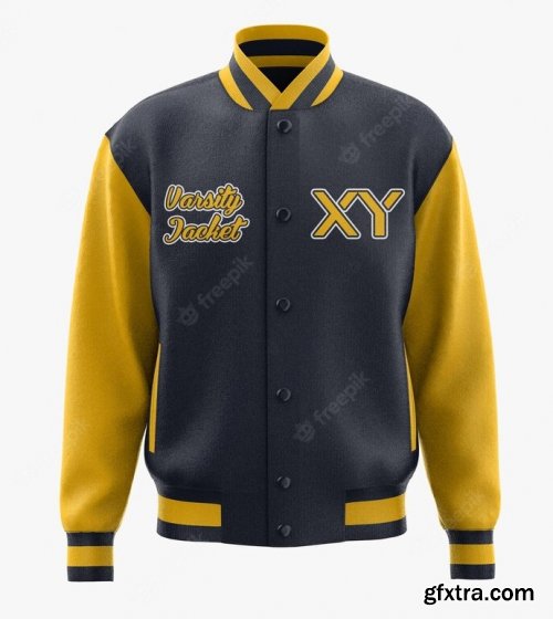 Letterman varsity jacket front view mockup