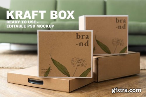 Kraft boxes packaging mockup