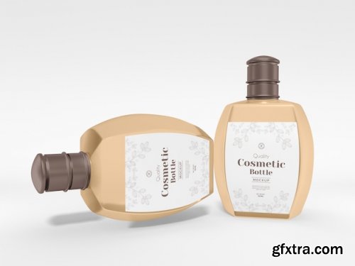 Cosmetic bottle packaging mockup